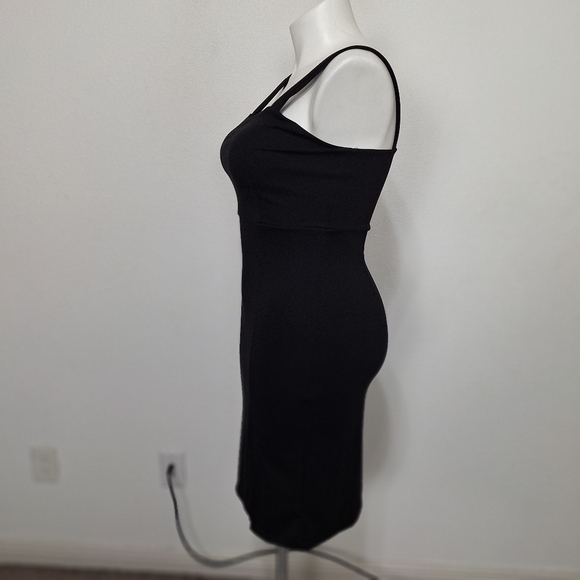 New Black Romantic Goth Whimsigoth Date Night Side Slit Witchy Mini Dress Size S - Picture 4 of 14